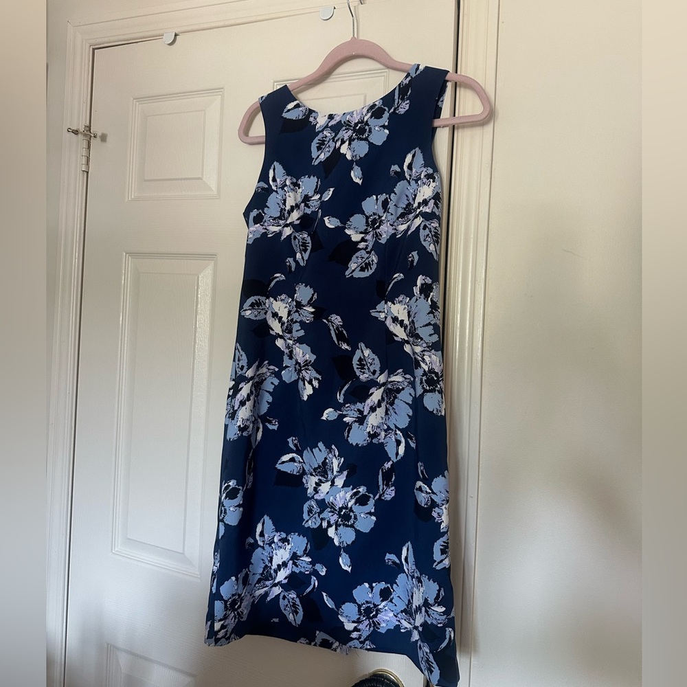 Mario Serrani Navy Floral Midi Dress